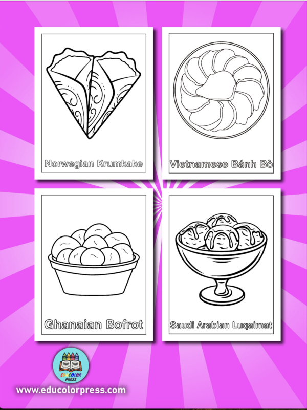 Desserts around the World Coloring and Activity Book Vol. 2 - Image 2